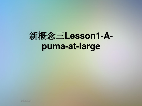 新概念三Lesson1-A-puma-at-large