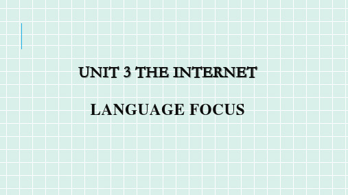 新人教 BOOK2 Unit 3 The Internet-语言点 