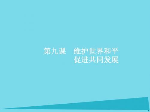 2017高考政治一轮复习 4.9 维护世界和平 促进共同发展课件