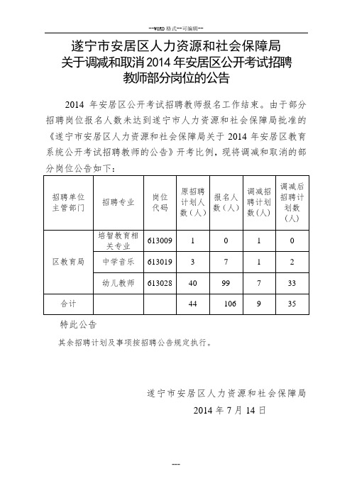 遂宁市安居区人力资源和社会保障局