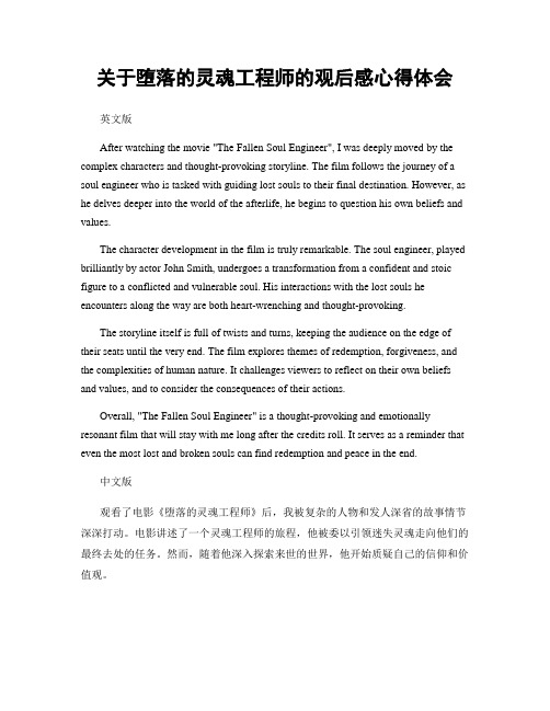 关于堕落的灵魂工程师的观后感心得体会