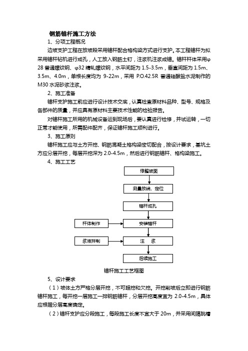 钢筋锚杆施工方法