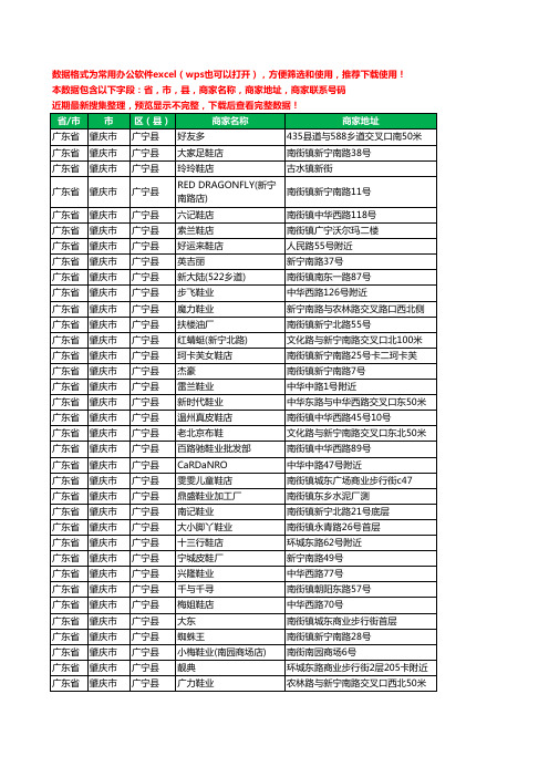 2020新版广东省肇庆市广宁县鞋工商企业公司商家名录名单黄页联系电话号码地址大全35家