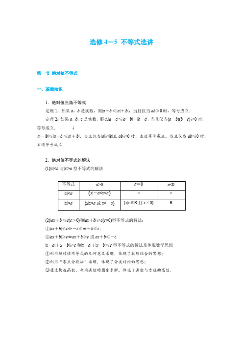 选修4-5 不等式选讲