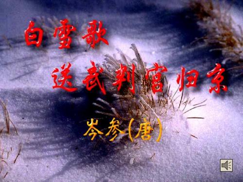 《白雪歌》-岑参(高中、专升本教案)