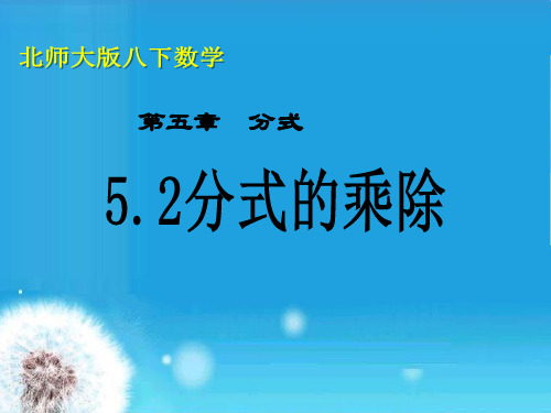 北师大版八年级下册5.2 分式的乘除法 课件(共19张PPT)