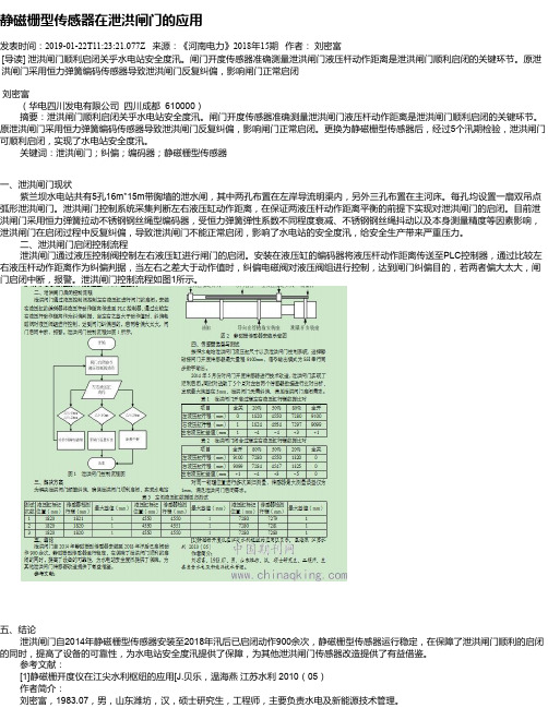 静磁栅型传感器在泄洪闸门的应用