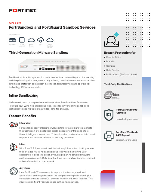 Fortinet FortiSandbox 第三代恶意软件沙盒功能介绍说明书