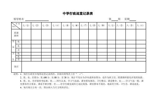 行政巡堂记录表123