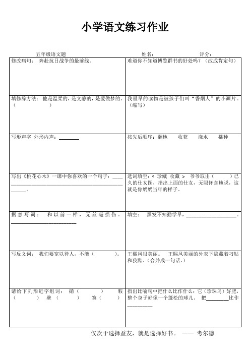 小学五年级语文精题选做IV (83)