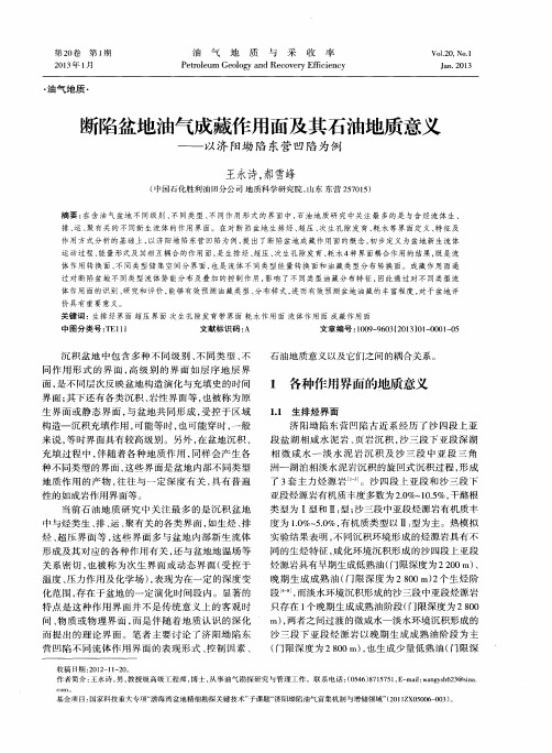 断陷盆地油气成藏作用面及其石油地质意义——以济阳坳陷东营凹陷为例