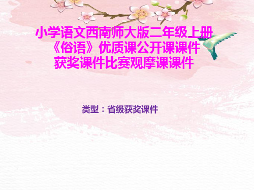 小学语文西南师大版二年级上册《俗语》优质课公开课课件获奖课件比赛观摩课课件B005