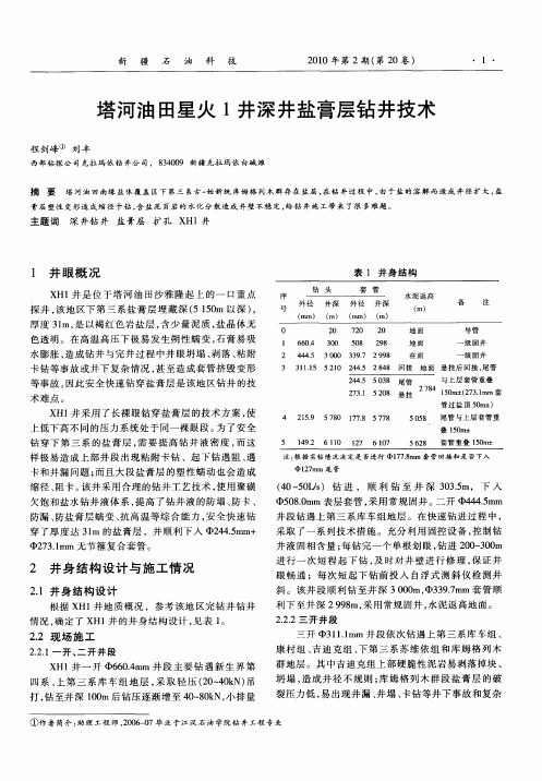 塔河油田星火1井深井盐膏层钻井技术