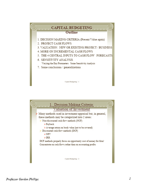 金融学教案(马里兰大学) Notes 5 Capital Budgeting