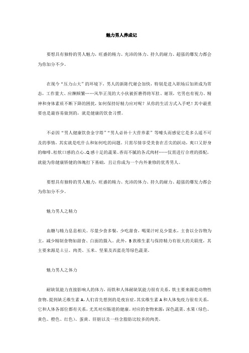 魅力男人养成记