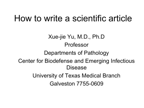 How to write a scientific article