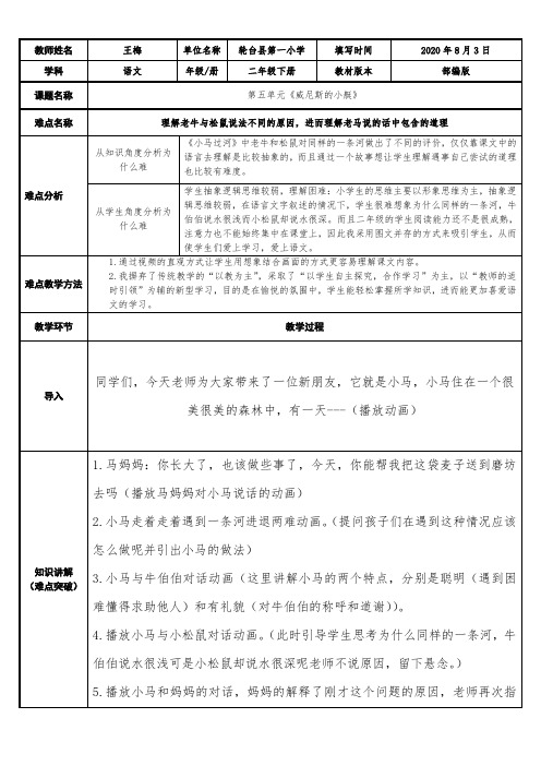 二年级语文教案 小马过河-优质课比赛一等奖 (1)