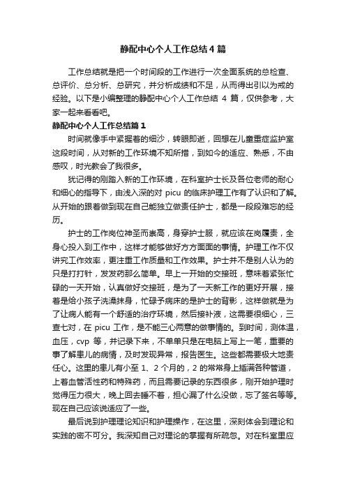 静配中心个人工作总结4篇