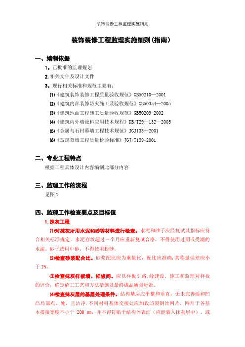 装饰装修工程监理实施细则【精选文档】