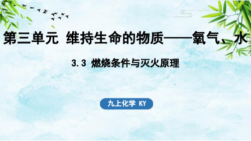 3.3 燃烧条件与灭火原理九年级上册化学科粤版