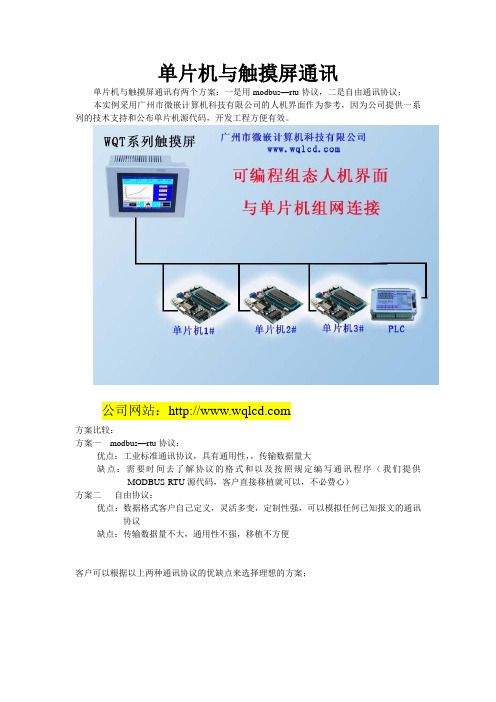 广州微嵌触摸屏人机界面与单片机通讯方法