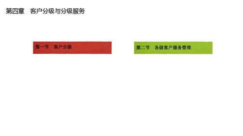 客户服务实务第4章 客户分级与分级服务