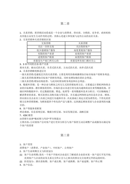 客户关系管理2018考试重点