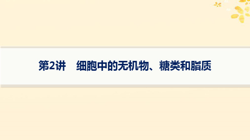 2025届高考生物一轮总复习第1单元细胞的概述细胞的分子组成第2讲细胞中的无机物糖类和脂质