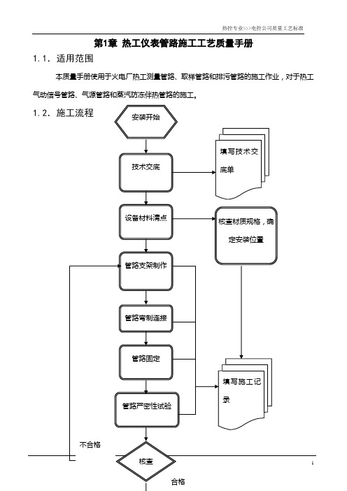 热工仪表管路施工质量工艺标准