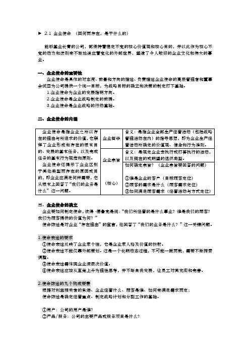 第二章 战略导航：使命、愿景与目标