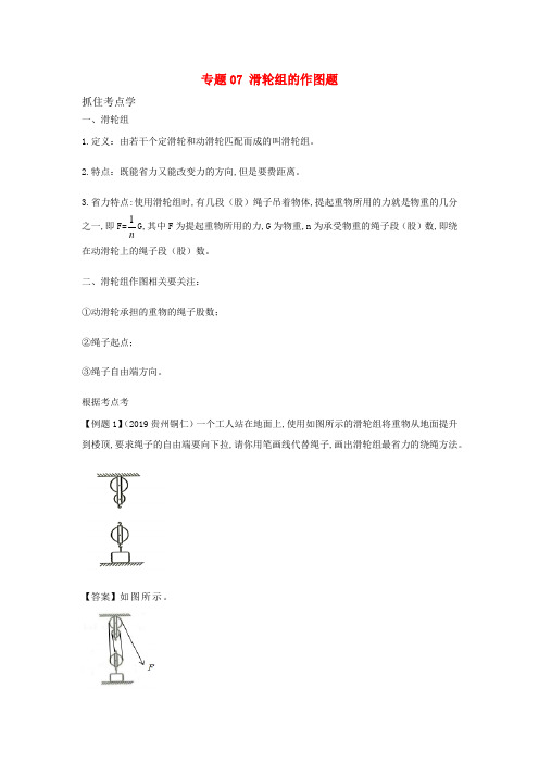 中考物理作图题必考10种类型学考练专题07滑轮组的作图题含解析