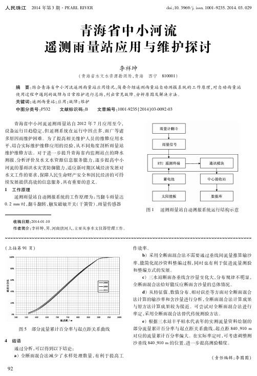 青海省中小河流 遥测雨量站应用与维护探讨