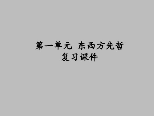 岳麓版高中历史选修：中外历史人物评说第一单元 东西方先哲 复习课件