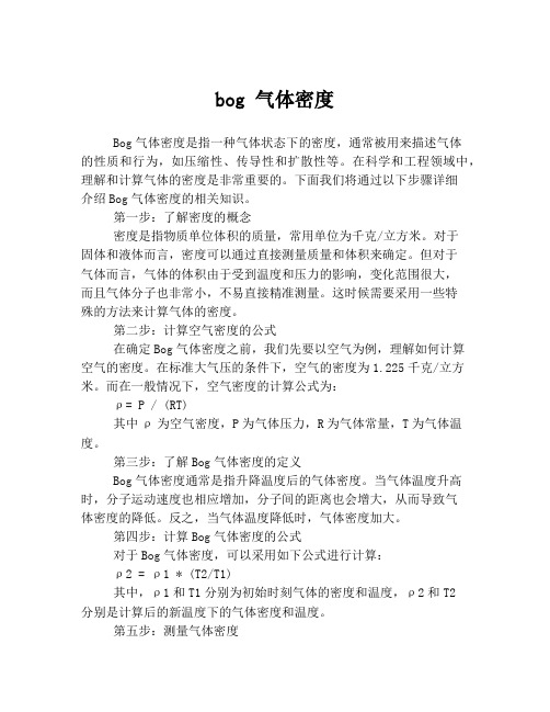 bog 气体密度