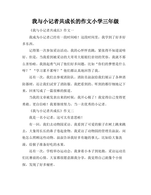 我与小记者共成长的作文小学三年级