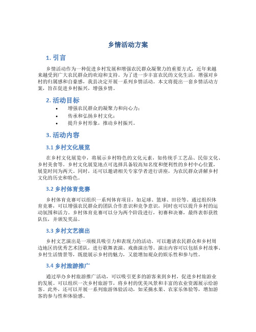 乡情活动方案