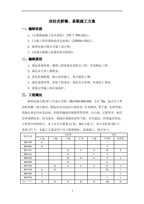 墩柱、系梁施工方案