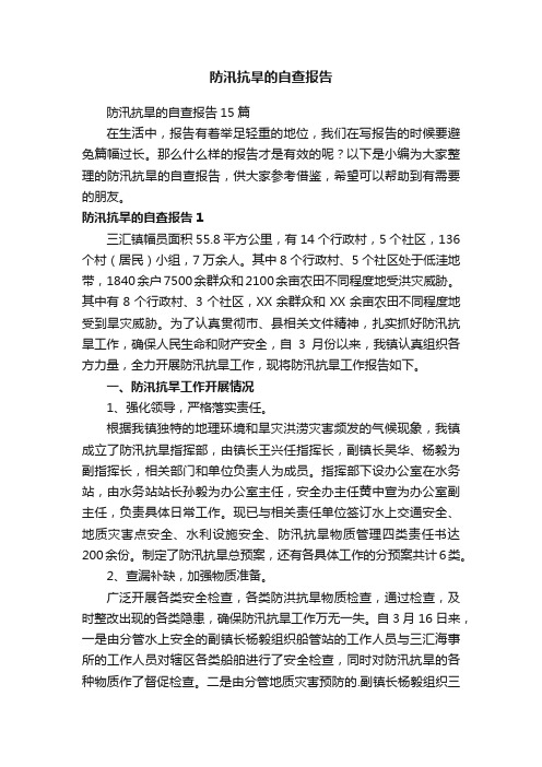 防汛抗旱的自查报告