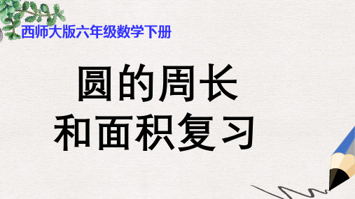 西师大版小学六年级数学下册 圆的周长和面积复习精品ppt课件