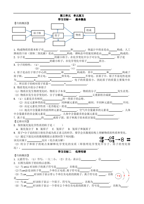 2015-2016-1导学案-03物质构成的奥秘-05单元复习(2)