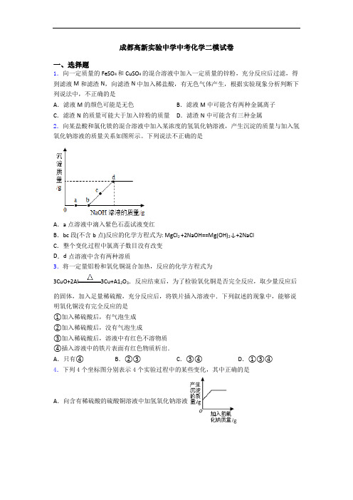 成都高新实验中学中考化学二模试卷