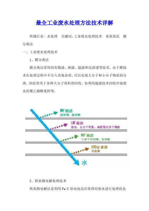 最全工业废水处理方法技术详解