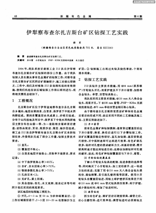 伊犁察布查尔扎吉斯台矿区钻探工艺实践