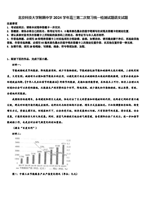 北京科技大学附属中学2024学年高三第二次复习统一检测试题语文试题含解析