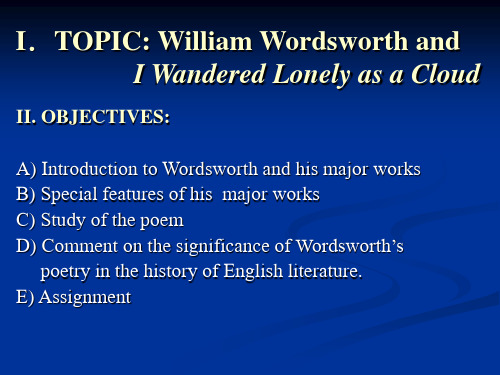 英国文学之华兹华斯——我似一朵流云William Wordsworth and I Wandered Lonely as a Cloud