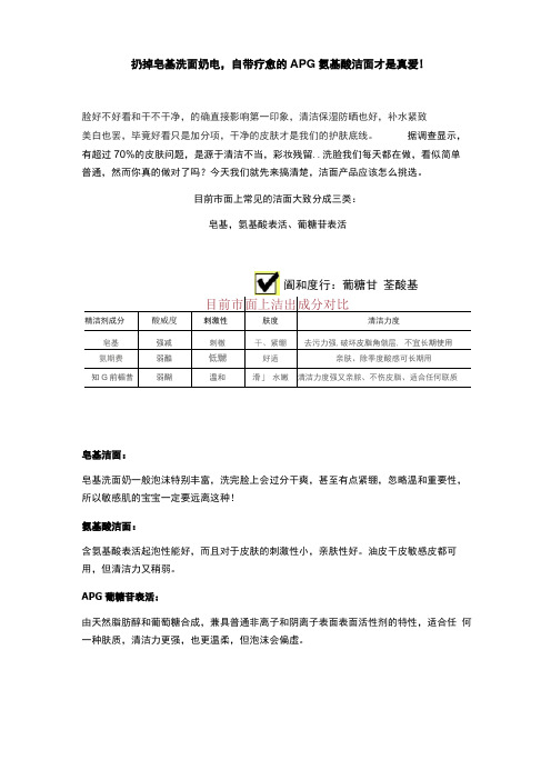 扔掉皂基洗面奶吧,自带疗愈的APG氨基酸洁面才是真爱!