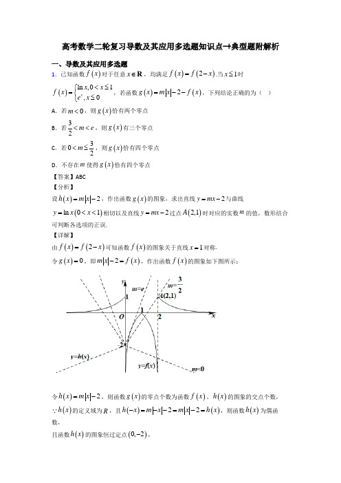 高考数学二轮复习导数及其应用多选题知识点-+典型题附解析