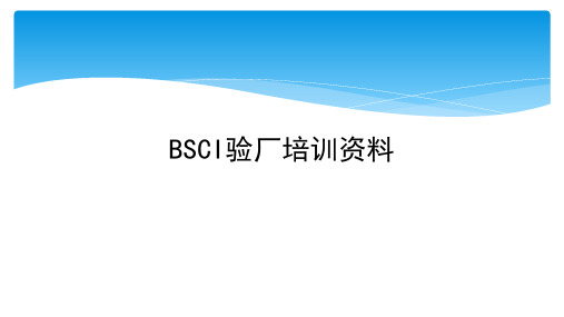 BSCI验厂培训资1