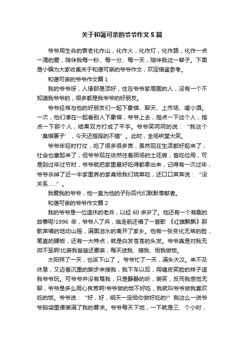 关于和蔼可亲的爷爷作文5篇