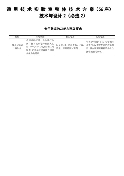 通 用 技 术 实 验 室 整 体 技 术 方 案